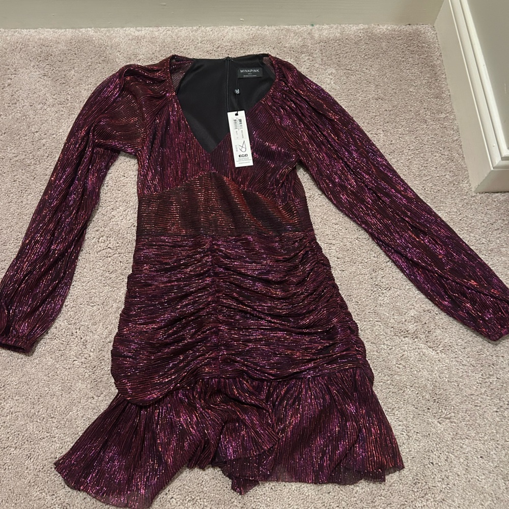 Shimmering Purple Long Sleeve Dress